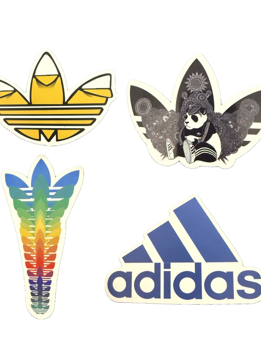 Adidas Logo Sticker Lot 4 Trefoil Rainbow Panda Performance Brand Decals